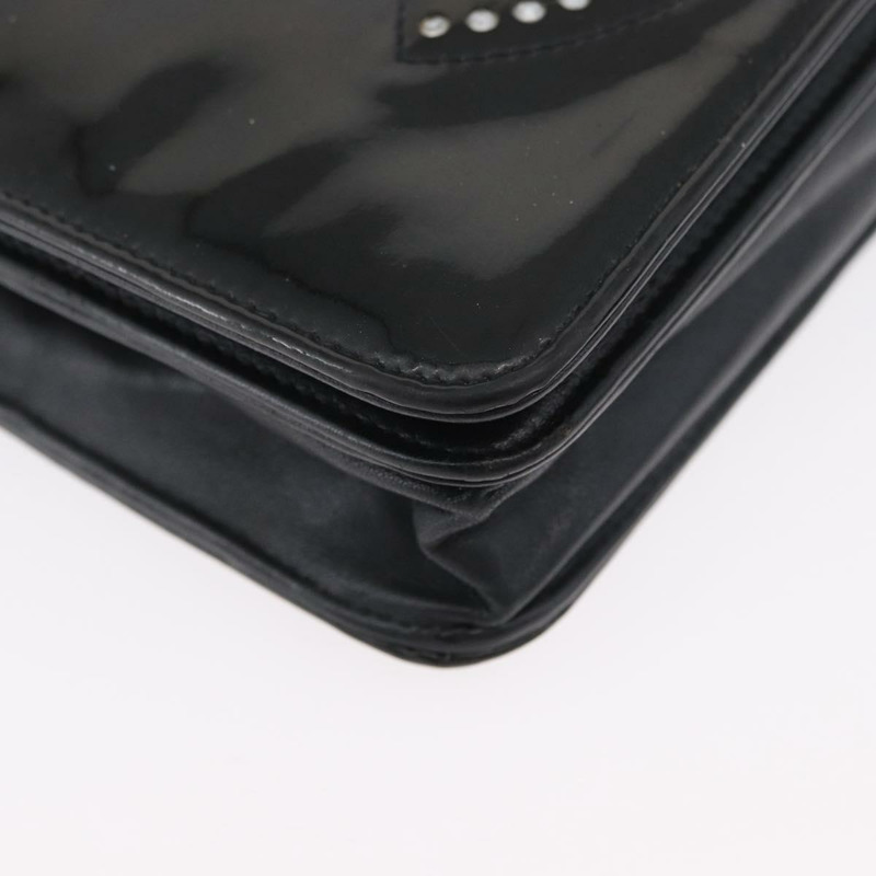 【日本直送】香奈兒 COCO 標誌鏈條單背包，漆皮黑色銀色 CC 標誌，正品編號 172433SAV-14