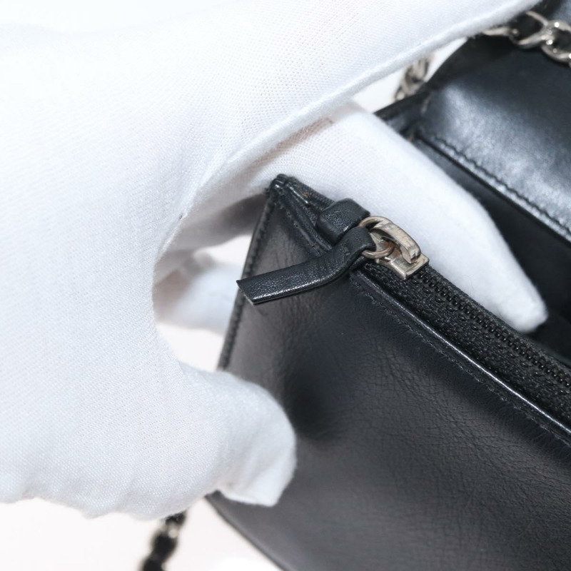 【日本直送】香奈兒 COCO 標誌鏈條單背包，漆皮黑色銀色 CC 標誌，正品編號 172433SAV-24