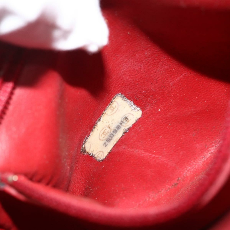 【日本直送】香奈兒 Matelasse 腰包 魚子醬紋皮革 紅色 金 CC 標誌 Auth 173394A-11