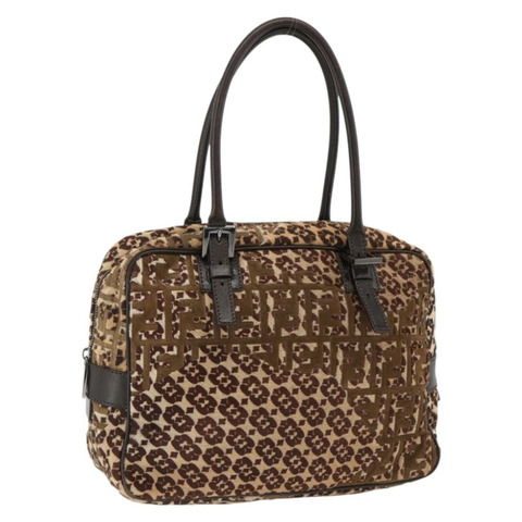 FENDI Unborn 小牛皮手提包 棕褐色 正品 am10930V