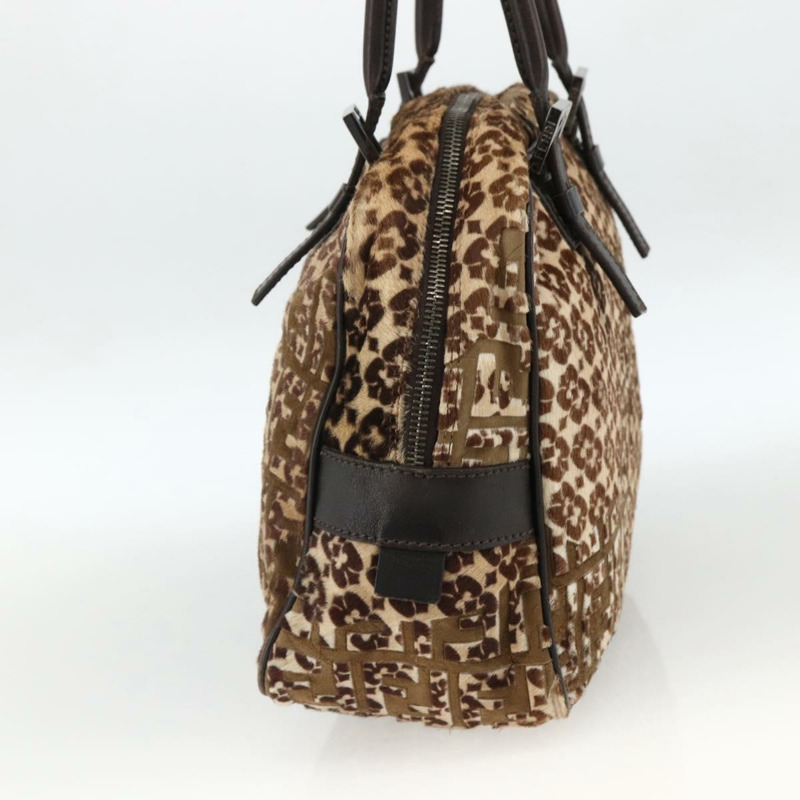 【日本直送】FENDI Unborn 小牛皮手提包 棕褐色 正品 am10930V-3