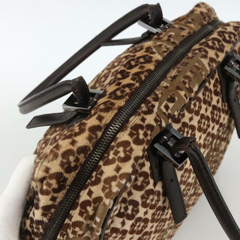 【日本直送】FENDI Unborn 小牛皮手提包 棕褐色 正品 am10930V-5