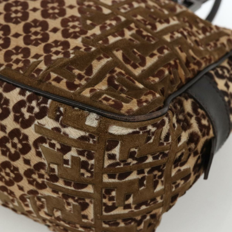 【日本直送】FENDI Unborn 小牛皮手提包 棕褐色 正品 am10930V-7