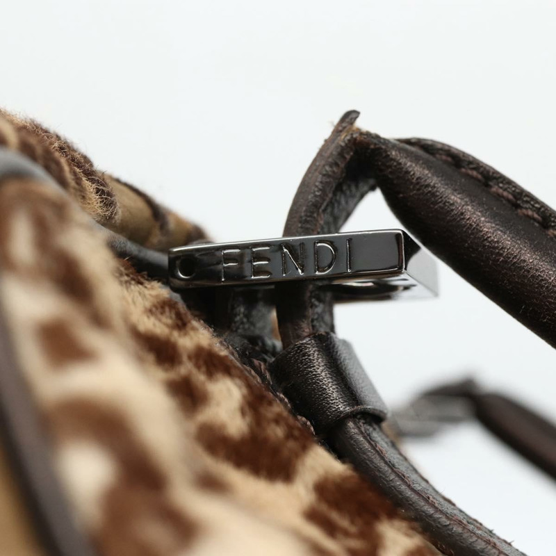 【日本直送】FENDI Unborn 小牛皮手提包 棕褐色 正品 am10930V-9