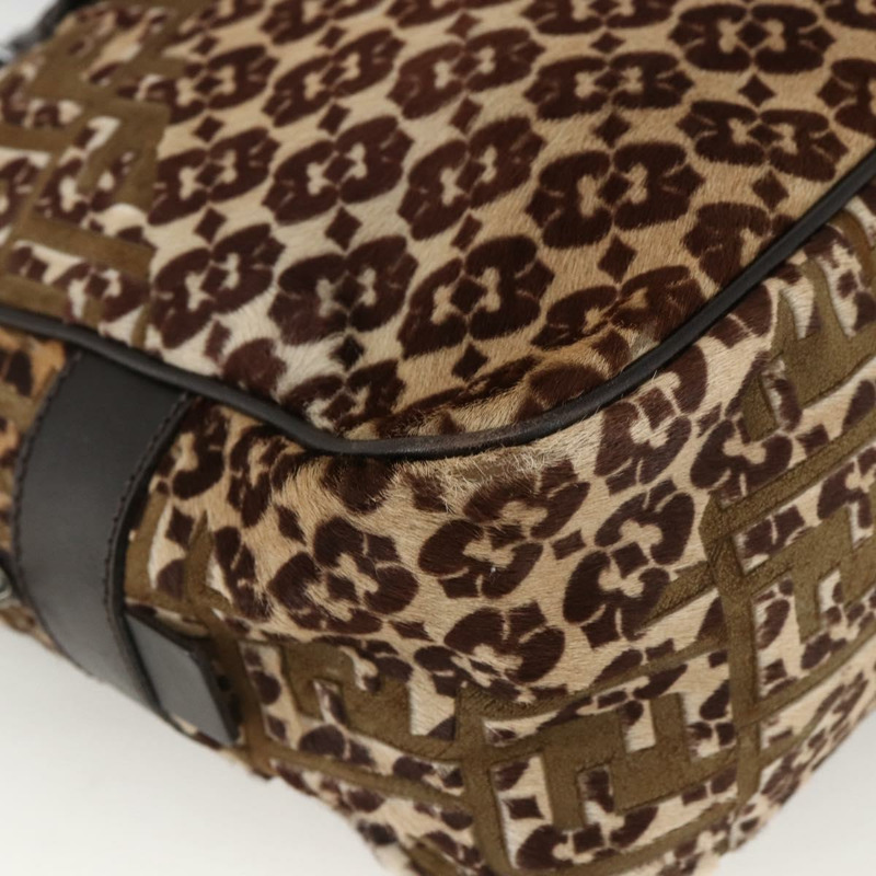 【日本直送】FENDI Unborn 小牛皮手提包 棕褐色 正品 am10930V-14