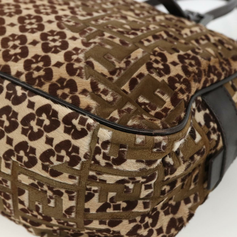 【日本直送】FENDI Unborn 小牛皮手提包 棕褐色 正品 am10930V-15