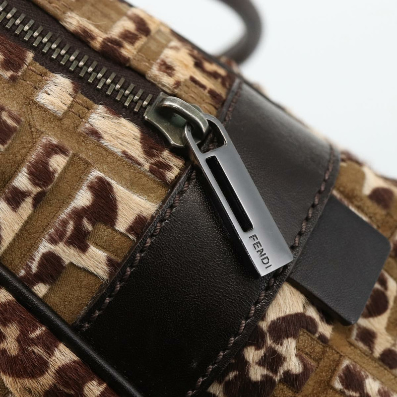 【日本直送】FENDI Unborn 小牛皮手提包 棕褐色 正品 am10930V-17