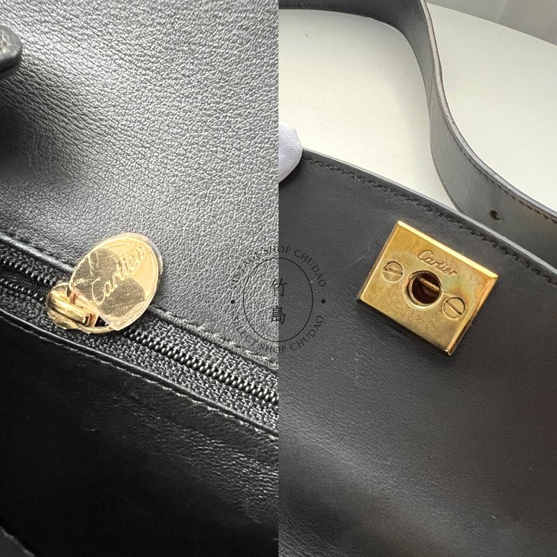 Cartier Panthère黑金豹皮革單肩包-6