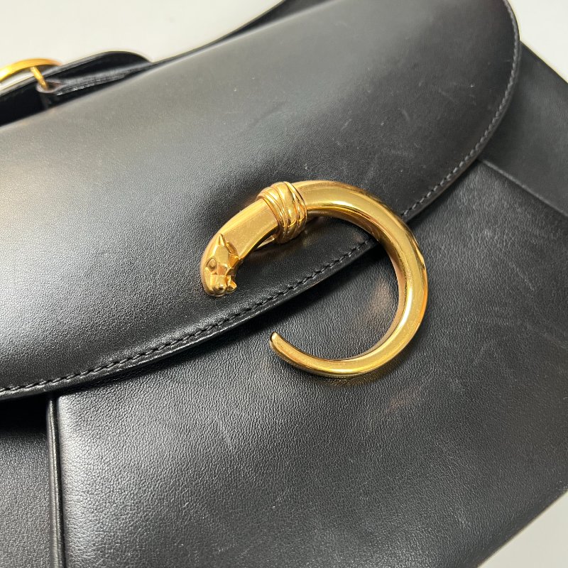 Cartier Panthère黑金豹皮革單肩包-11