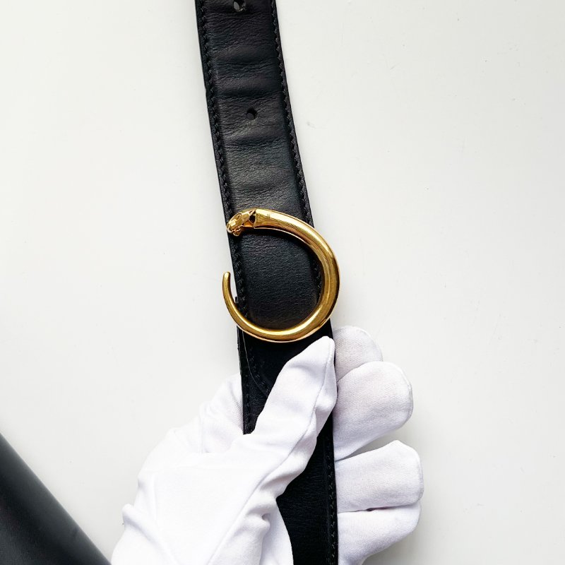 Cartier Panthère黑金豹皮革單肩包-12