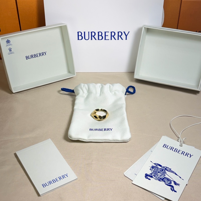 🎁全新閒置未使用盒裝 Burberry 巴寶莉 925純銀 金色戒指-3