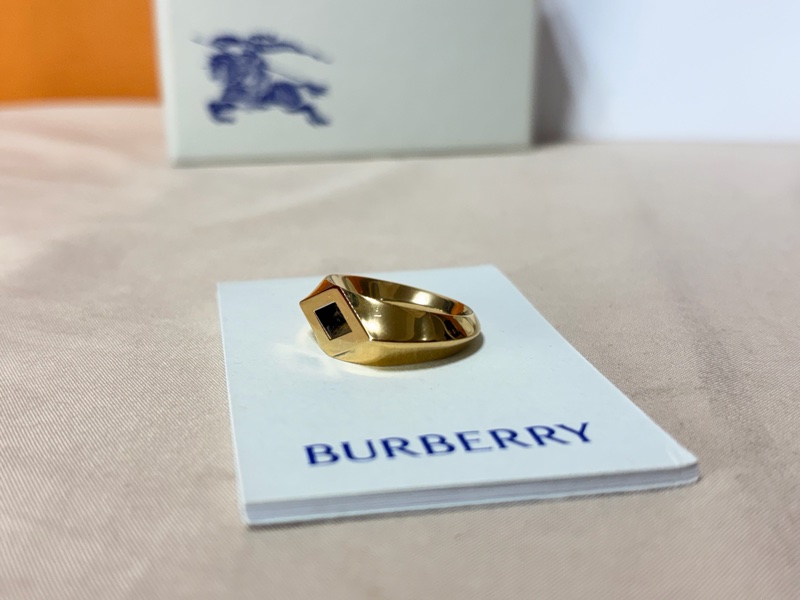 🎁全新閒置未使用盒裝 Burberry 巴寶莉 925純銀 金色戒指-4