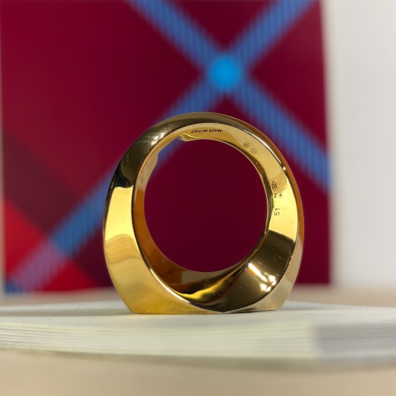 🎁全新閒置未使用盒裝 Burberry 巴寶莉 925純銀 金色戒指-6