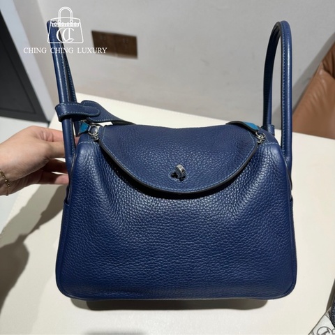 🌈Hermes💙Lindy 26💙寶石藍銀扣🌟97新🌟TC皮🌟愛馬仕🌟