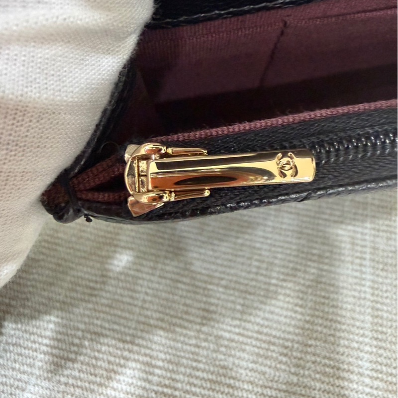 香奈兒 CHANEL 24K AP3744 荔枝牛皮 Cf WOC 手機包 斜背包 黑金-22