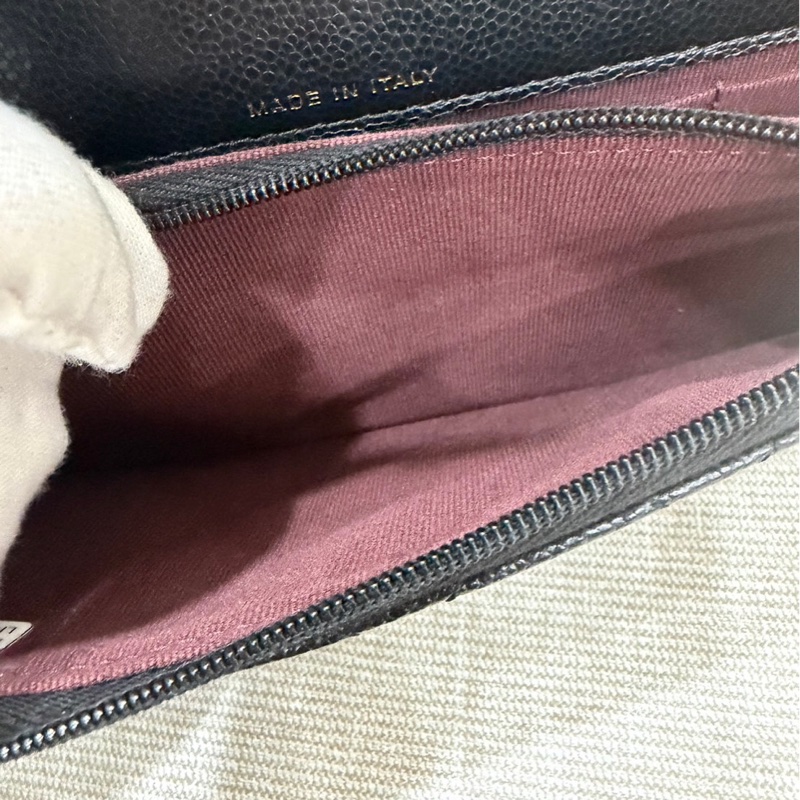 香奈兒 CHANEL 24K AP3744 荔枝牛皮 Cf WOC 手機包 斜背包 黑金-23