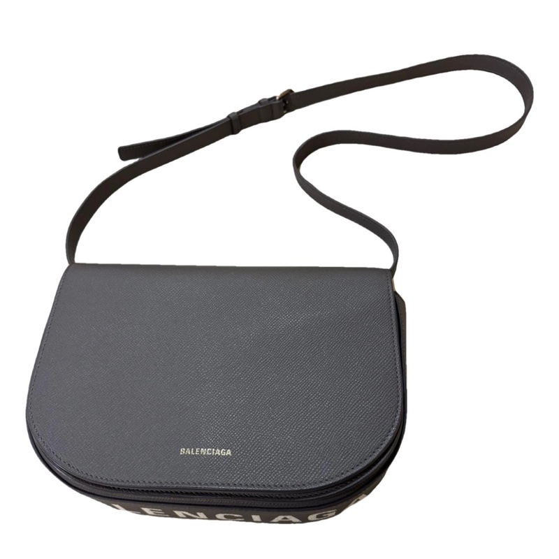 BALENCIAGA 巴黎世家VILLE 灰色斜背包-0
