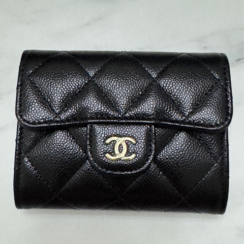 CHANEL 香奈兒 黑色雙層卡包 卡夾
