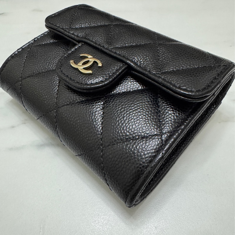 CHANEL 香奈兒 黑色雙層卡包 卡夾-1