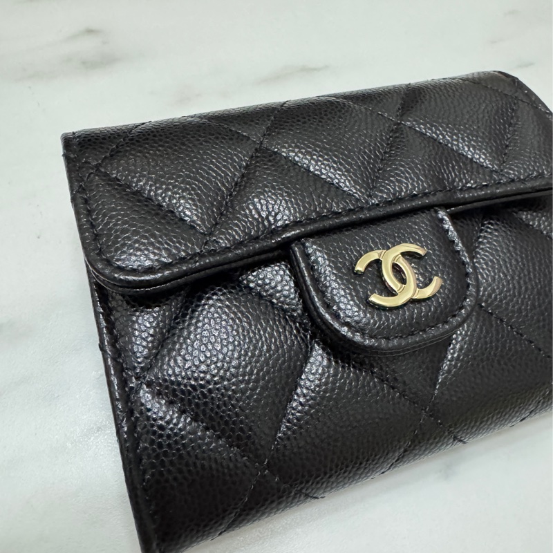 CHANEL 香奈兒 黑色雙層卡包 卡夾-2