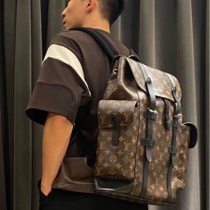 Lv經典老花後背包M43735(台灣專櫃購入）-3