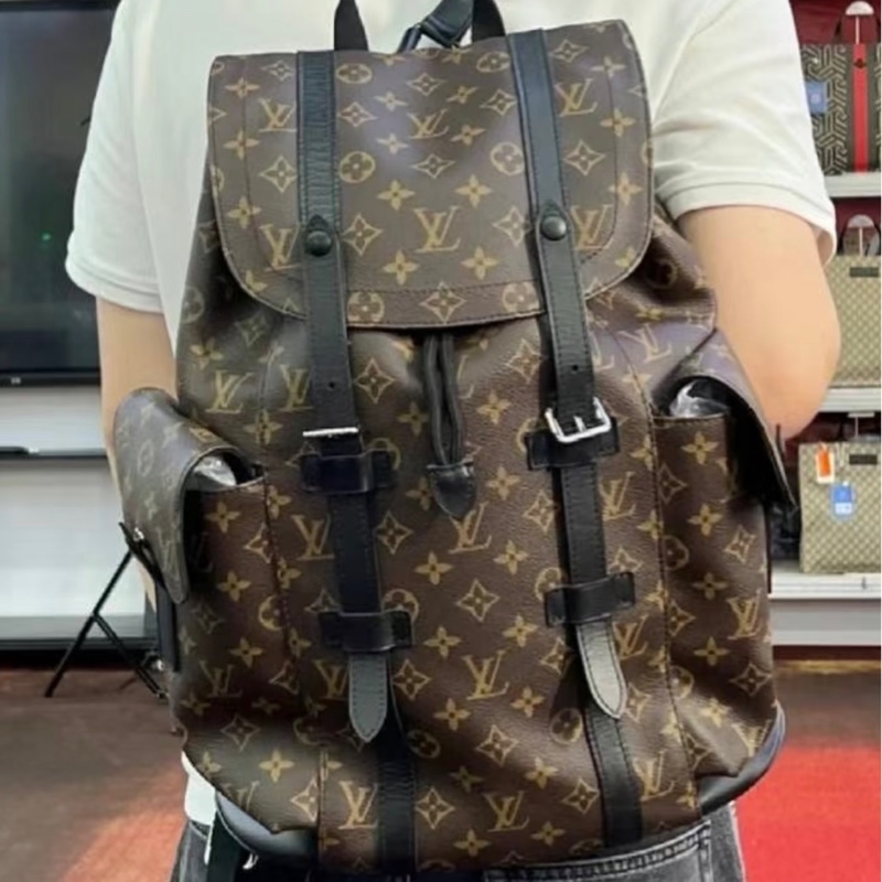 Lv經典老花後背包M43735(台灣專櫃購入）-4