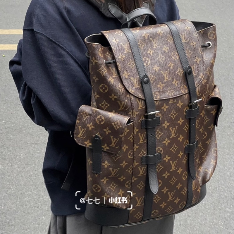 Lv經典老花後背包M43735(台灣專櫃購入）-5