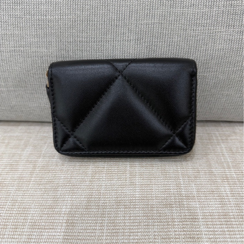 香奈兒Chanel 19 拉鍊零錢包 卡包 黑金#芯片款#-2