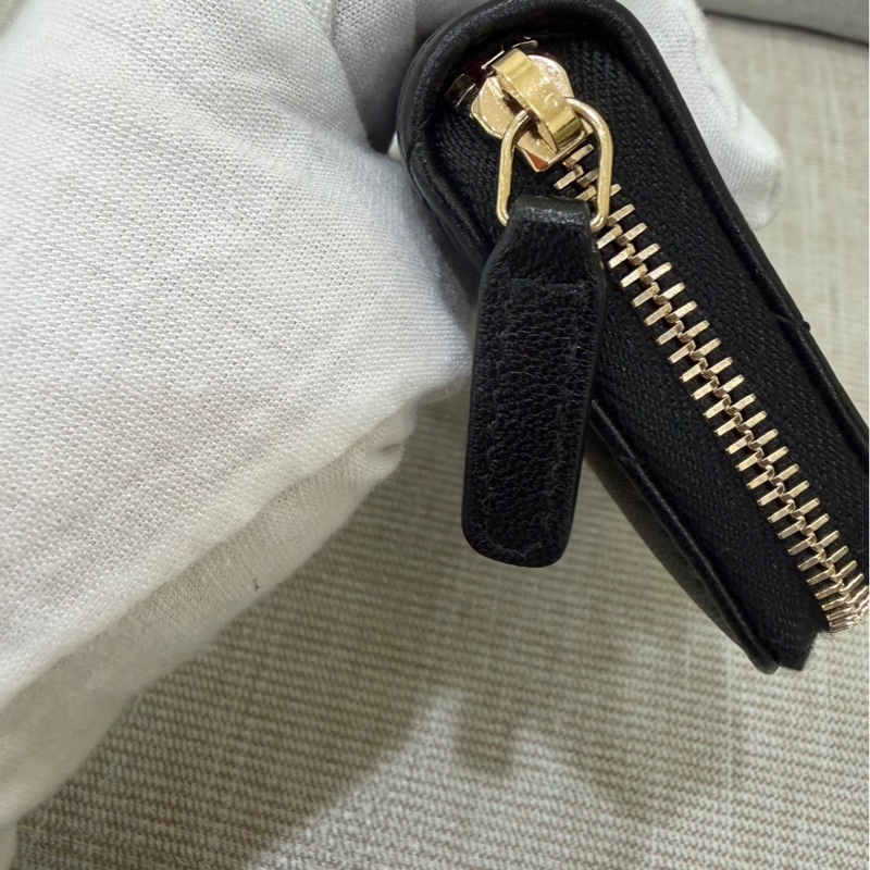 香奈兒Chanel 19 拉鍊零錢包 卡包 黑金#芯片款#-14