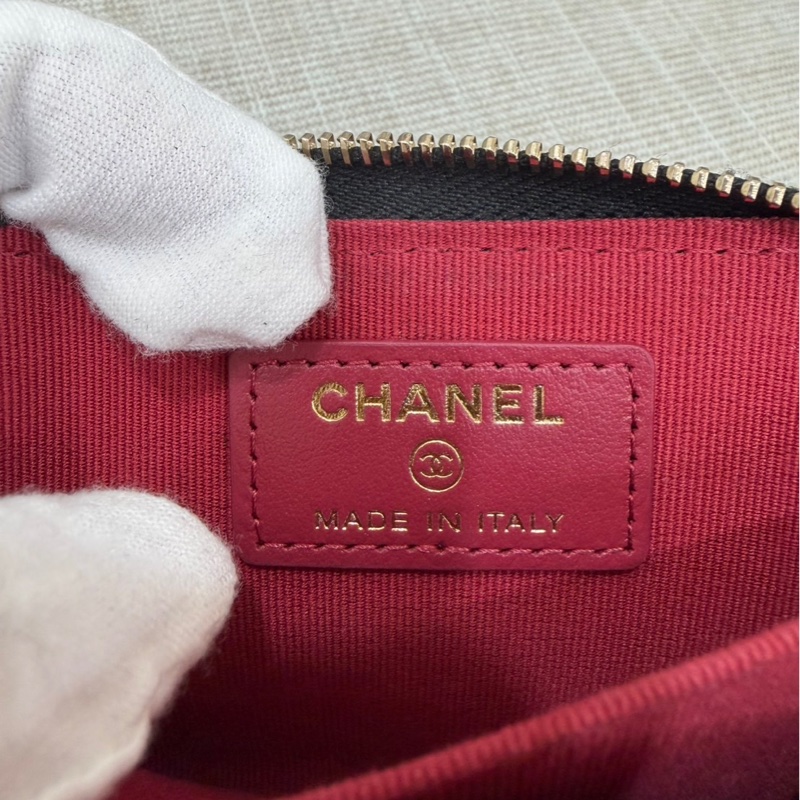 香奈兒Chanel 19 拉鍊零錢包 卡包 黑金#芯片款#-20