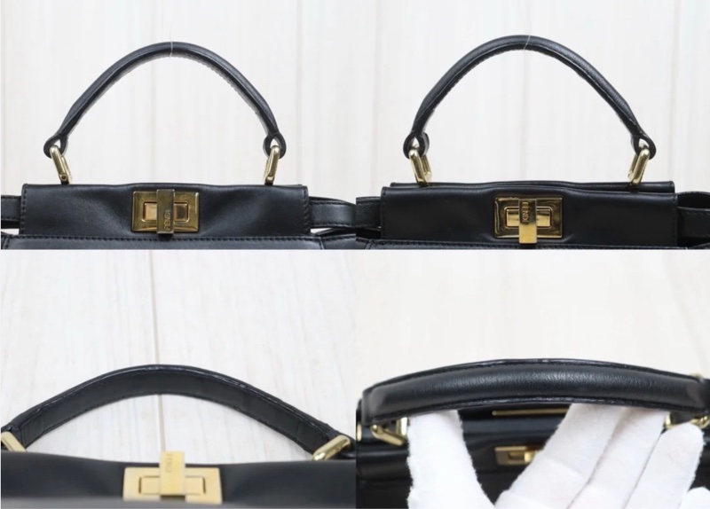 「JL精品代購」9新 Fendi Peekaboo 黑金mini-6