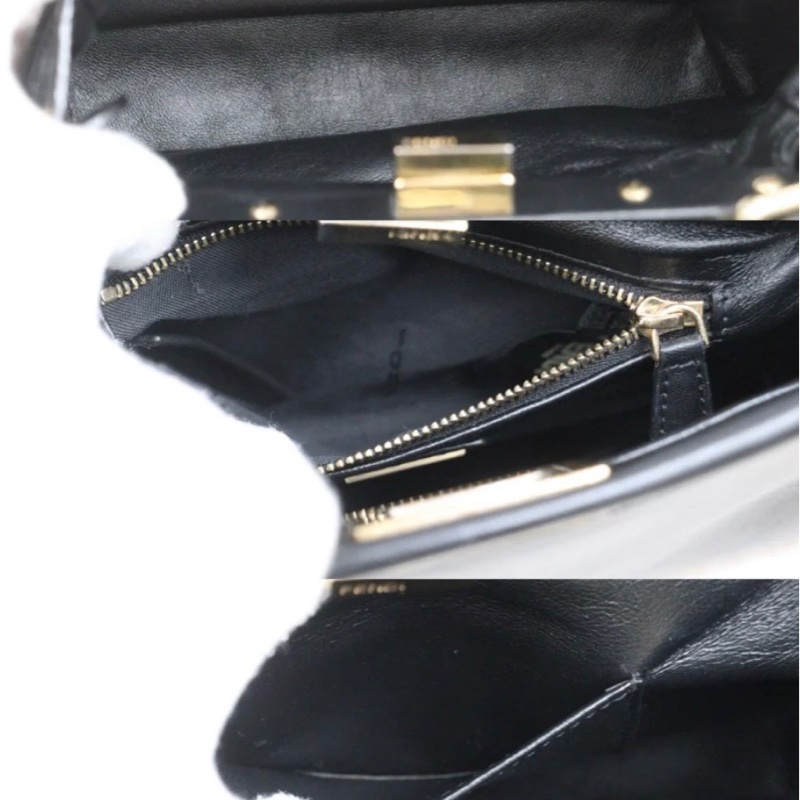 「JL精品代購」9新 Fendi Peekaboo 黑金mini-9