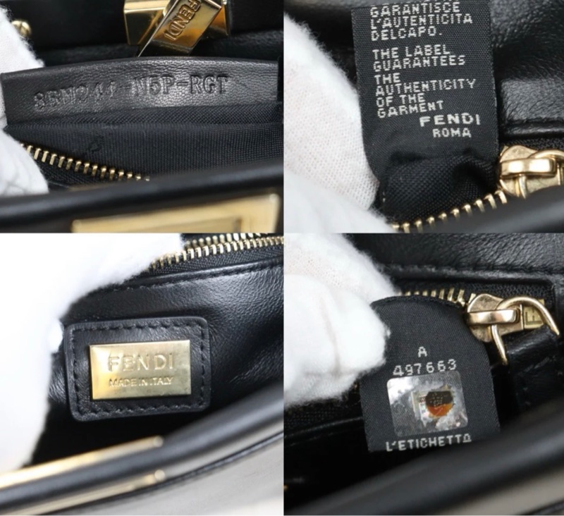 「JL精品代購」9新 Fendi Peekaboo 黑金mini-11