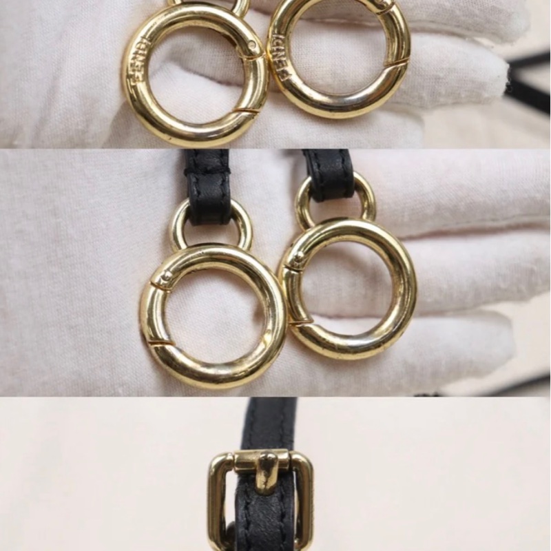 「JL精品代購」9新 Fendi Peekaboo 黑金mini-13