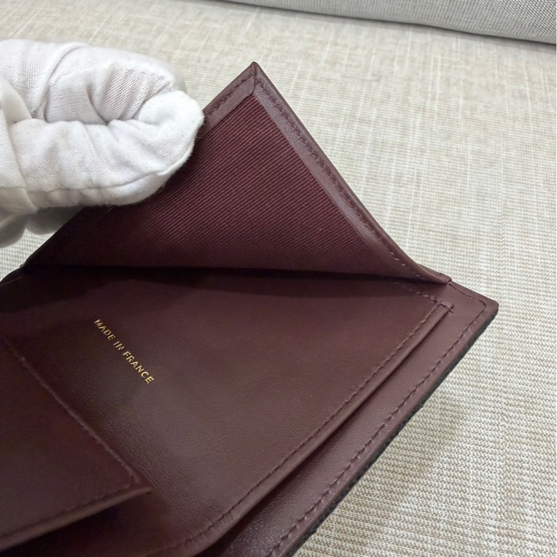 香奈兒Chanel 荔枝牛皮經典三折短夾#黑金#-21