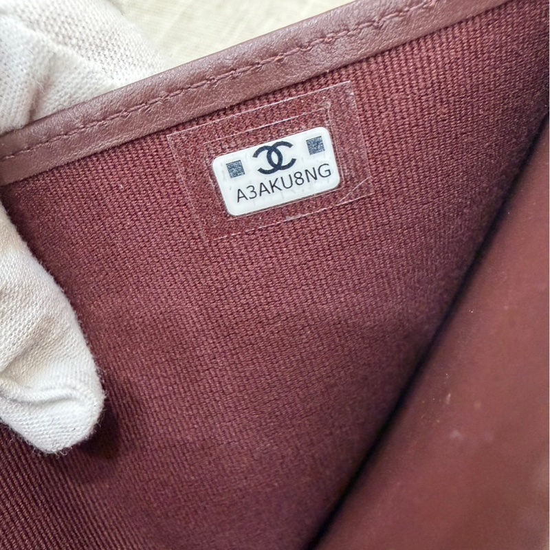 香奈兒Chanel 荔枝牛皮經典三折短夾#黑金#-22