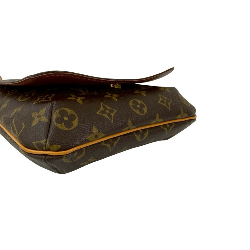 近乎全新路易威登 Musette Salsa Monogram 皮革半肩包/手拿包/斜背包 棕色 80547-6