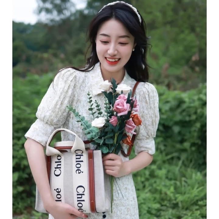 Chloe Woody托特包小款 背帶款 帆布手提包 肩背包 斜背包 焦糖色-6