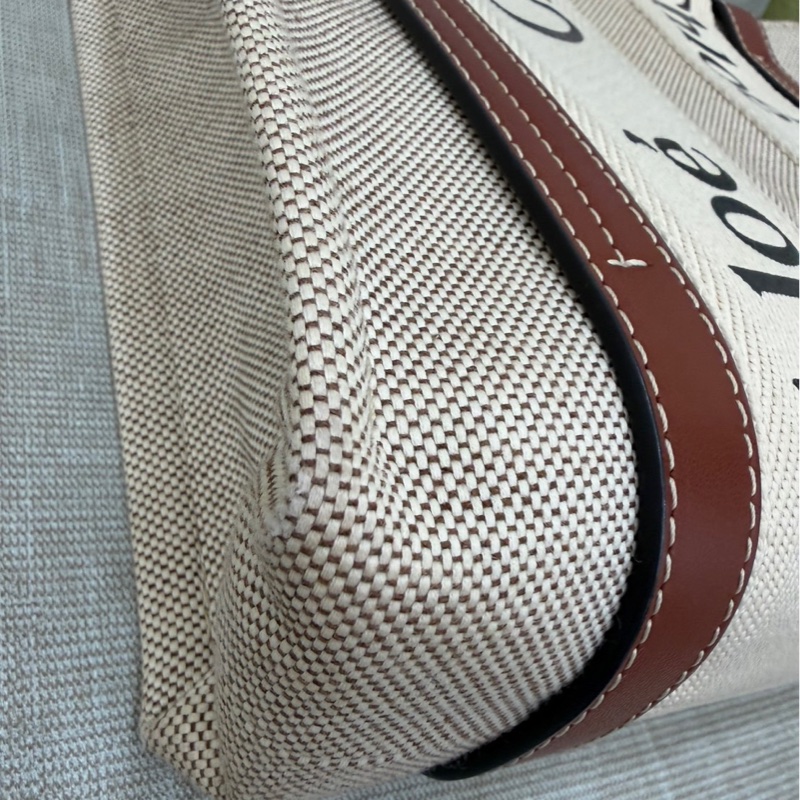 Chloe Woody托特包小款 背帶款 帆布手提包 肩背包 斜背包 焦糖色-14