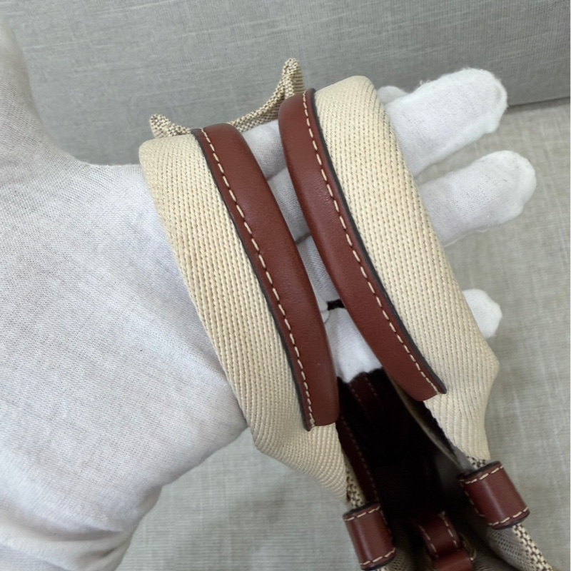 Chloe Woody托特包小款 背帶款 帆布手提包 肩背包 斜背包 焦糖色-18