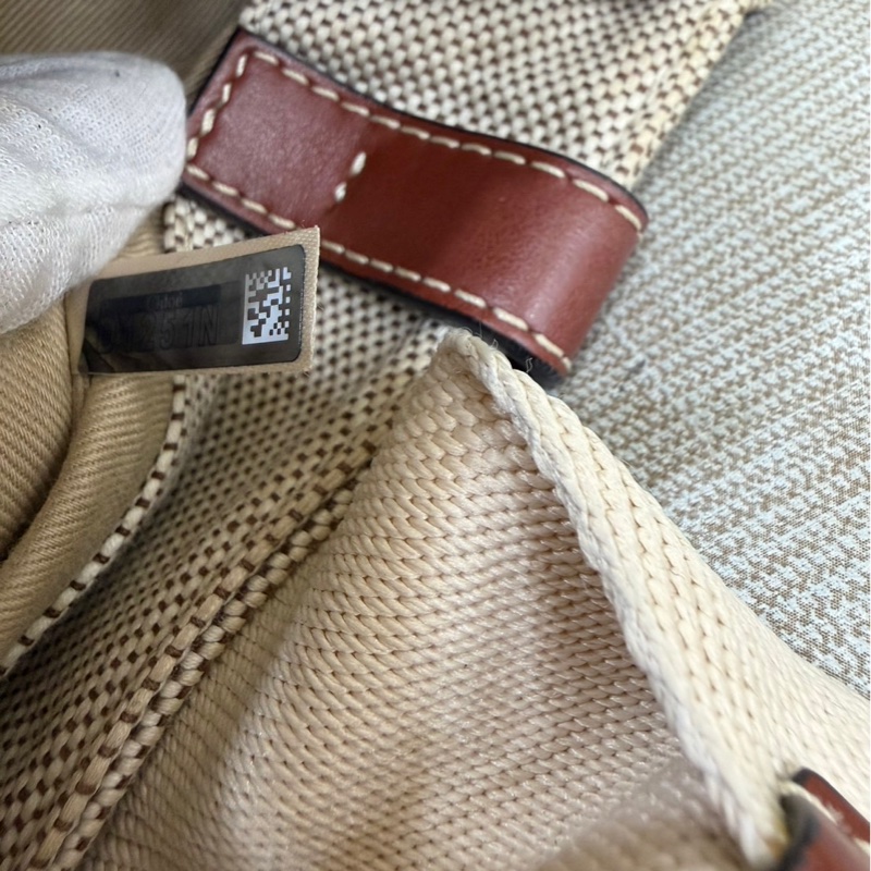 Chloe Woody托特包小款 背帶款 帆布手提包 肩背包 斜背包 焦糖色-26