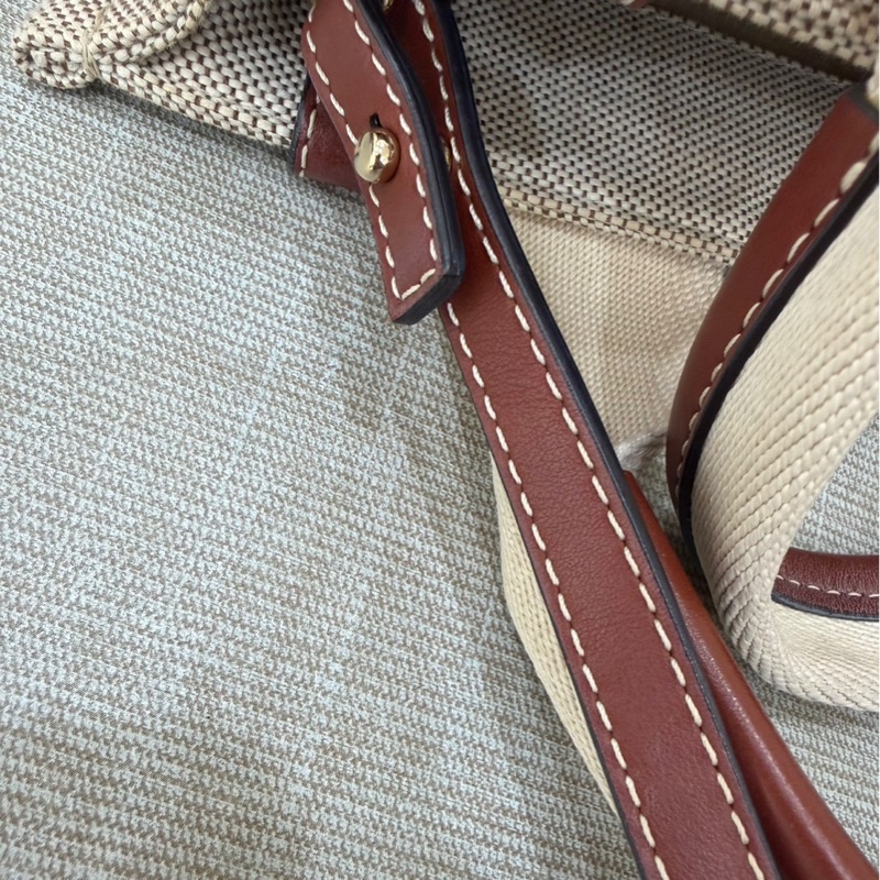 Chloe Woody托特包小款 背帶款 帆布手提包 肩背包 斜背包 焦糖色-30