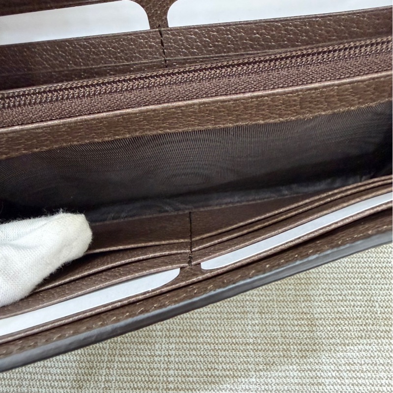 GUCCI Ophidia GG 品牌經典織帶印 花翻蓋釦式長夾(駝/棕)-16