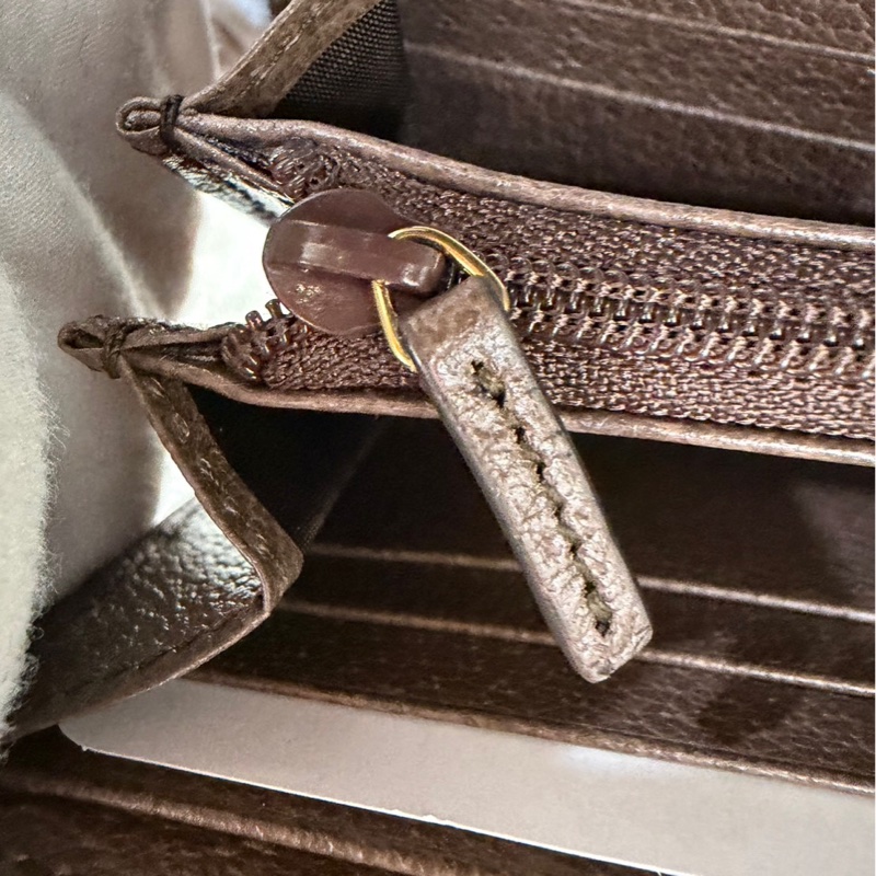 GUCCI Ophidia GG 品牌經典織帶印 花翻蓋釦式長夾(駝/棕)-21