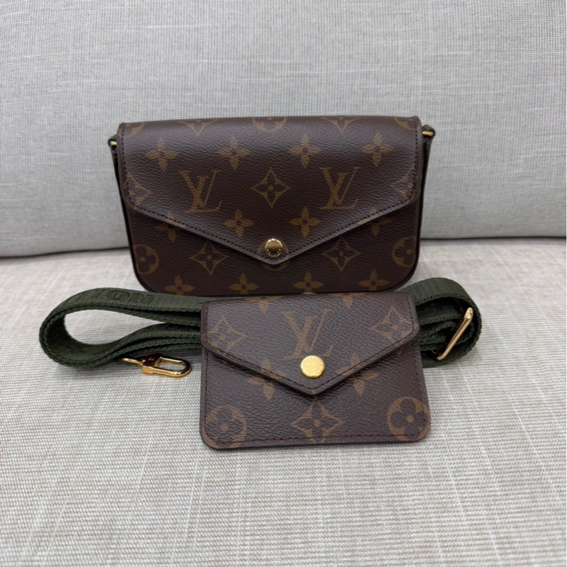 LV M80091 Félicie Strap & Go經典花紋織帶斜背包(附可拆式卡片零錢包)-4