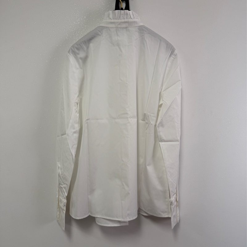 Chanel 員工服 襯衫 荷葉邊領36碼 100%純棉-3