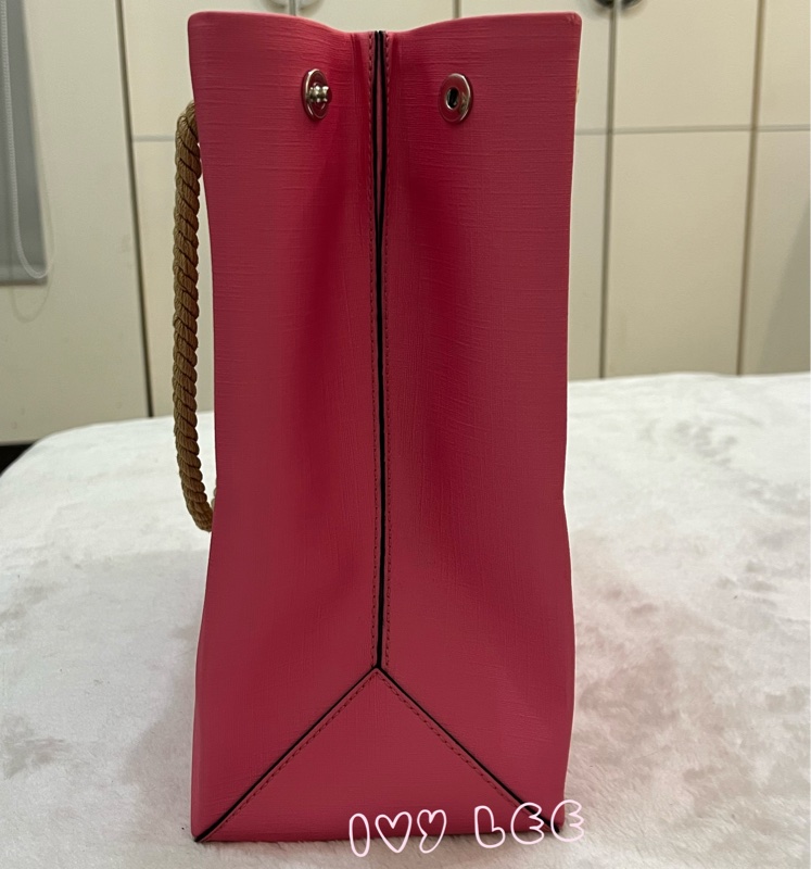 Moschino 經典盪鞦韆泰迪熊 Swing Bear 兩用托特包 粉色/防刮皮 斜背 手提 正品 二手精品-2