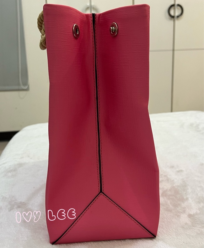 Moschino 經典盪鞦韆泰迪熊 Swing Bear 兩用托特包 粉色/防刮皮 斜背 手提 正品 二手精品-3