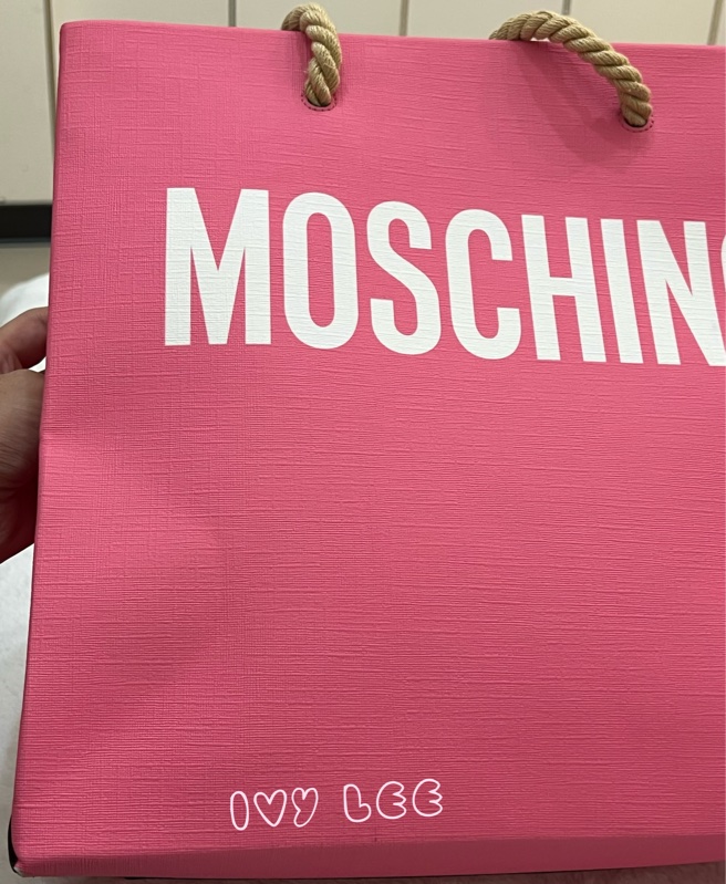 Moschino 經典盪鞦韆泰迪熊 Swing Bear 兩用托特包 粉色/防刮皮 斜背 手提 正品 二手精品-32