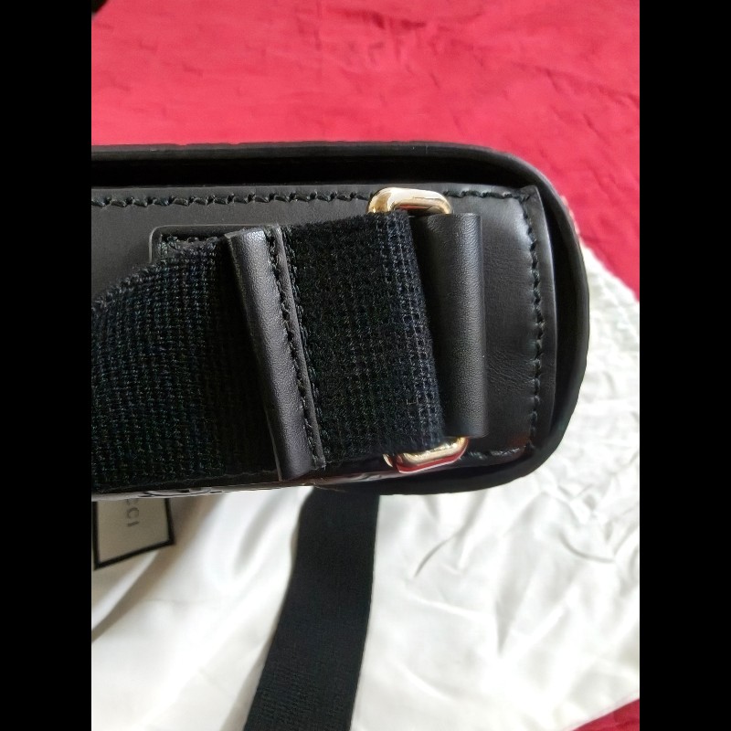 Gucci Signature 黑色扣鎖掀蓋斜側背包406368-CWCBX-1000-14